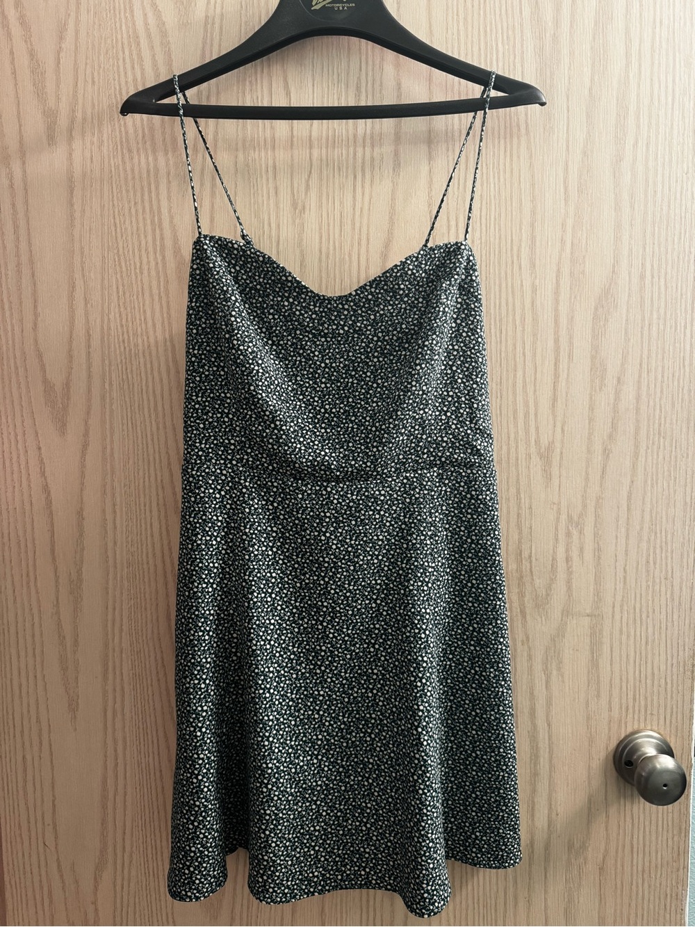 Abercrombie green Floral Sweetheart Mini Dress in Dark Green